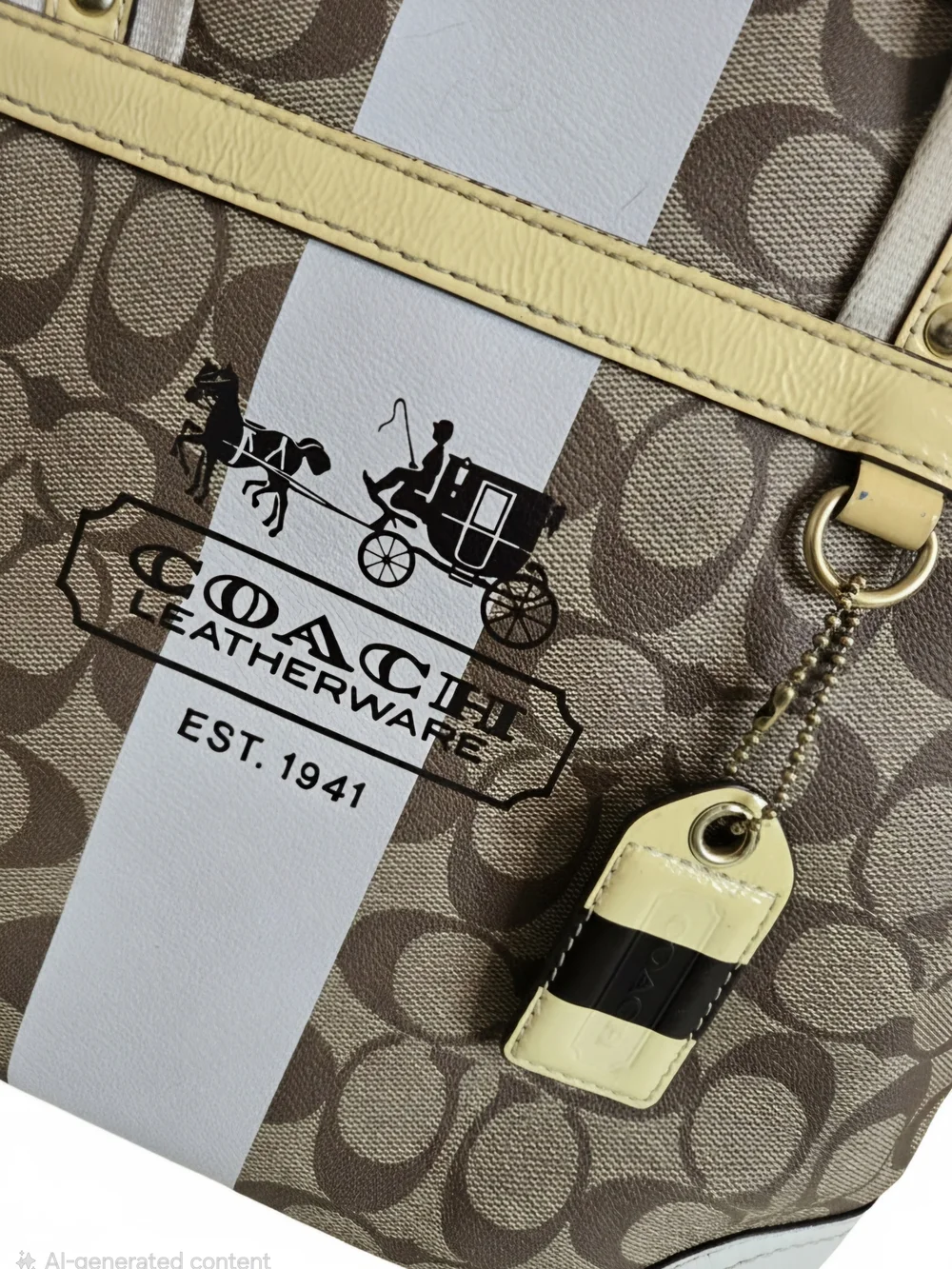 Coach Signature Heritage Stripe Tote Bag